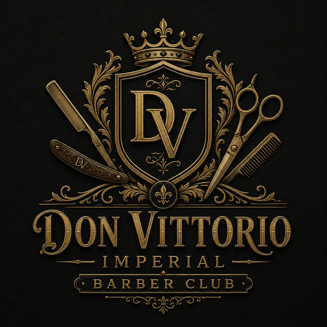 Logo de Don Vittorio Imperial Barber Club.  DEMO